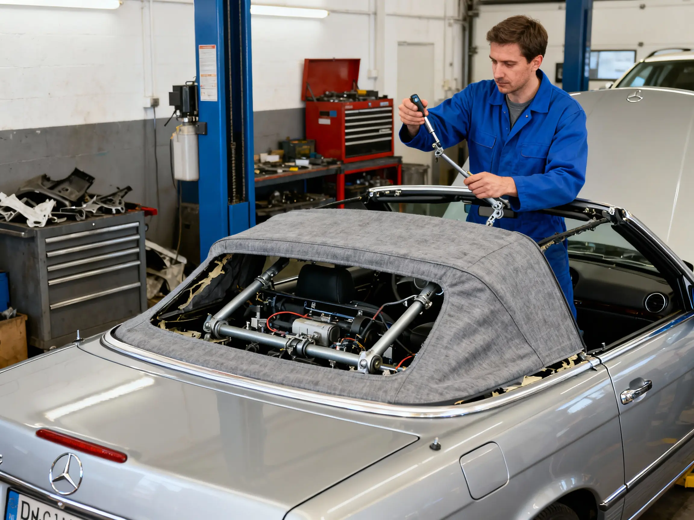 Mercedes Convertible roof repair