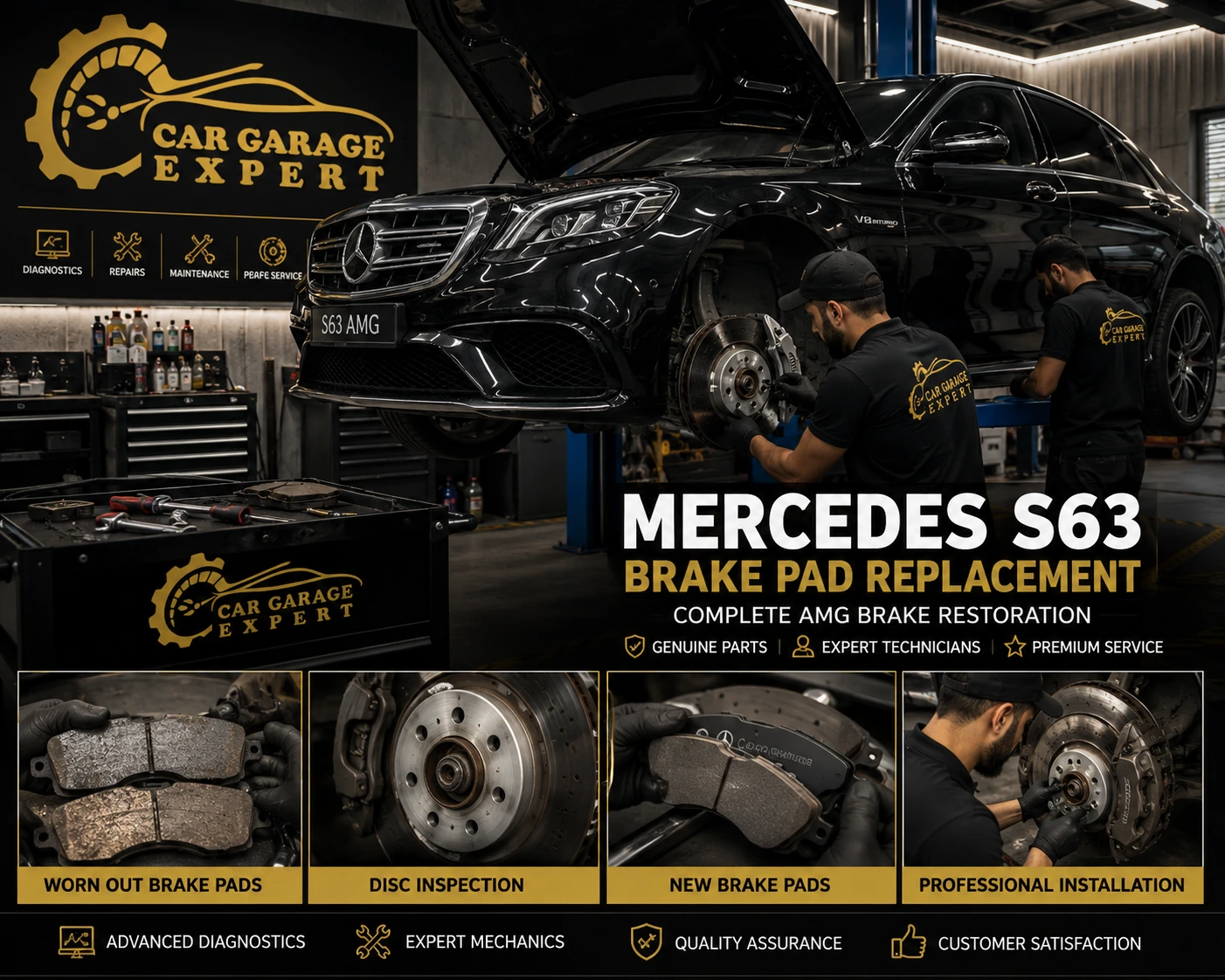 Mercedes S63 Brake Pad Replacement