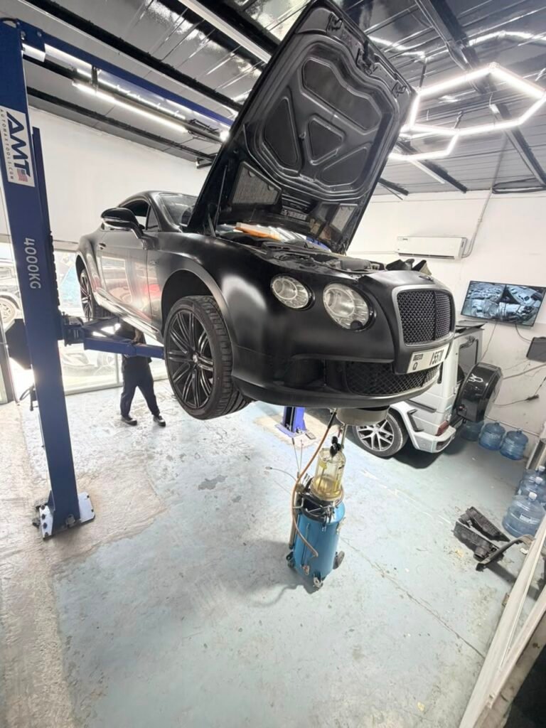 Bentley Continental undergoing major service and diagnostic repairs