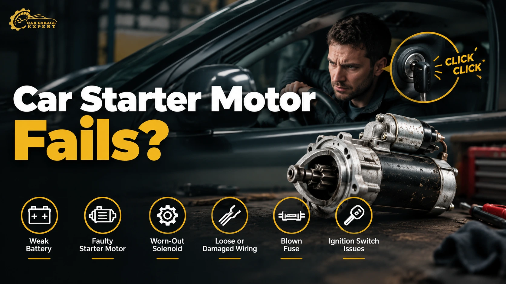 Car Starter Motor Fails