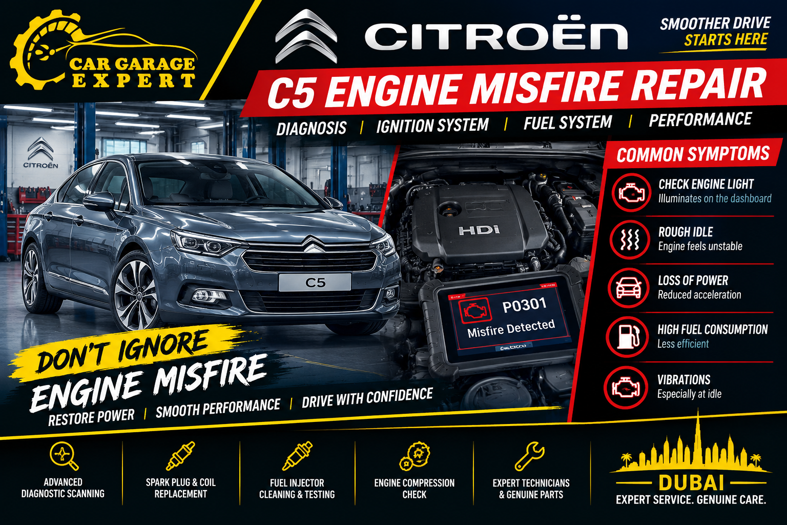 Citroën C5 Engine Misfire Repair