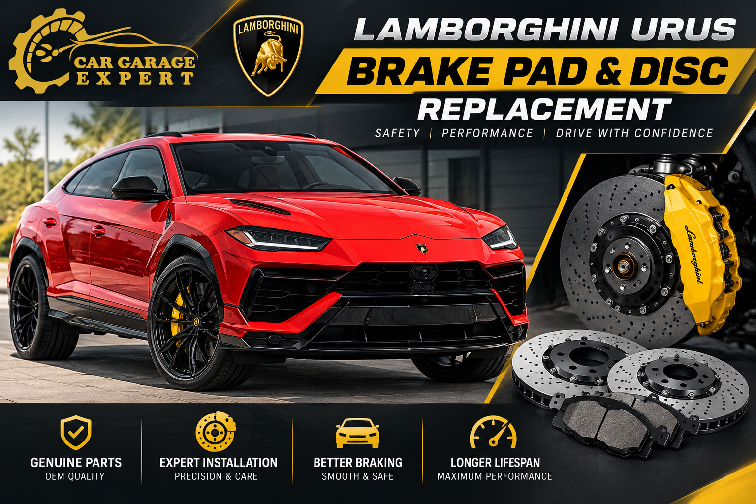 Lamborghini Urus Brake Pad & Disc Replacement