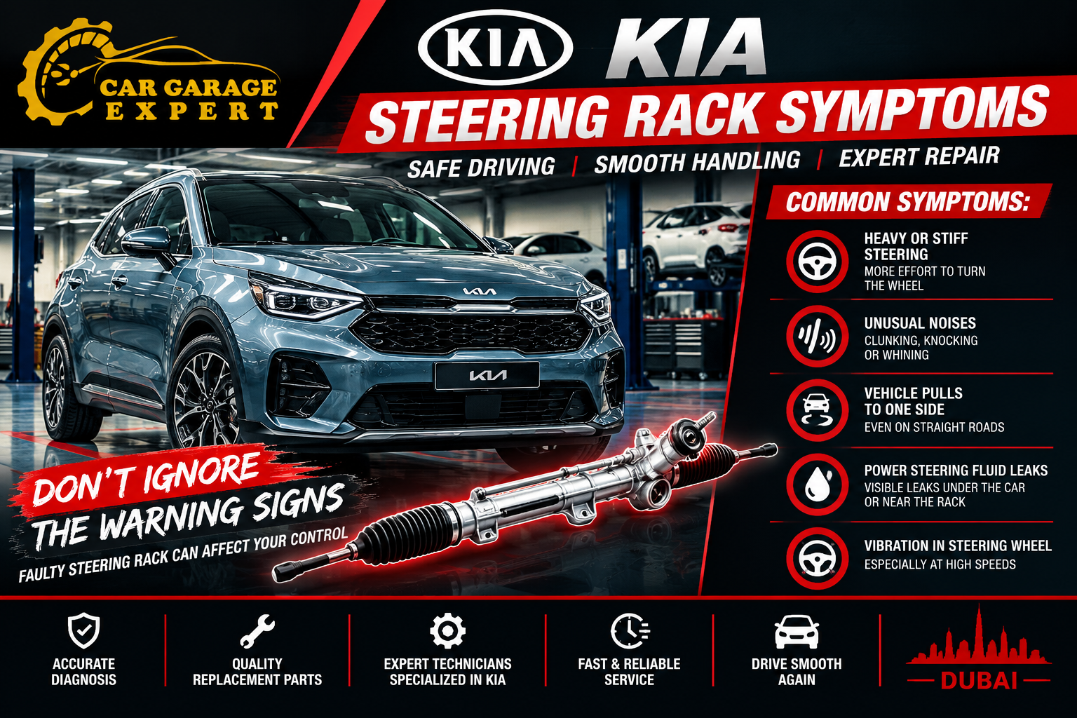 Kia Steering Rack Symptoms