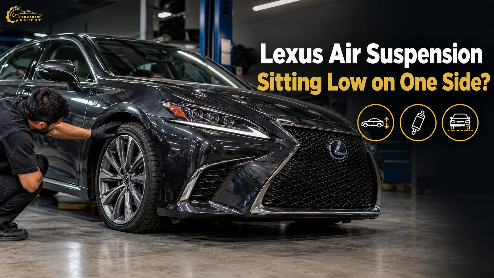 Lexus air suspension sitting low on one side